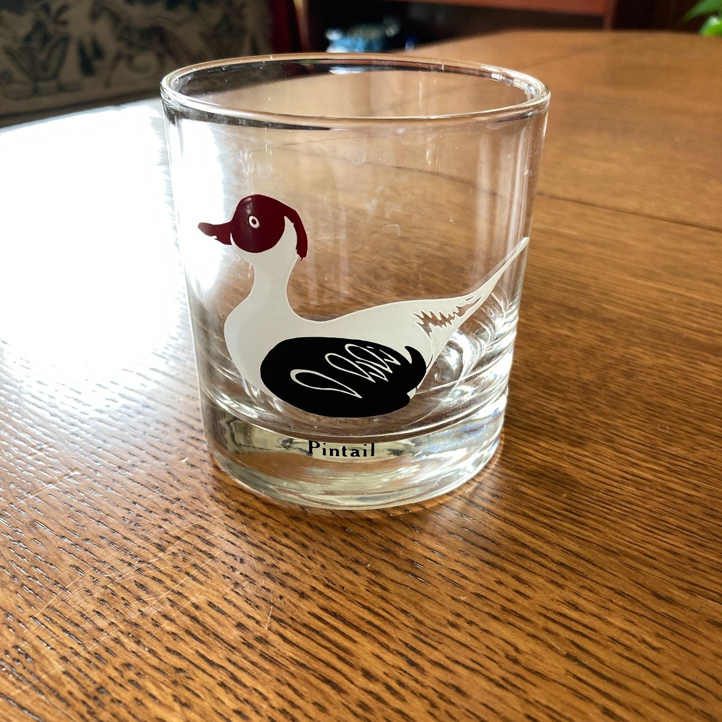 Federal Glass Duck Decoy Lowball 3 Glasses Vintage Barware Sportsman Cabin Lodge