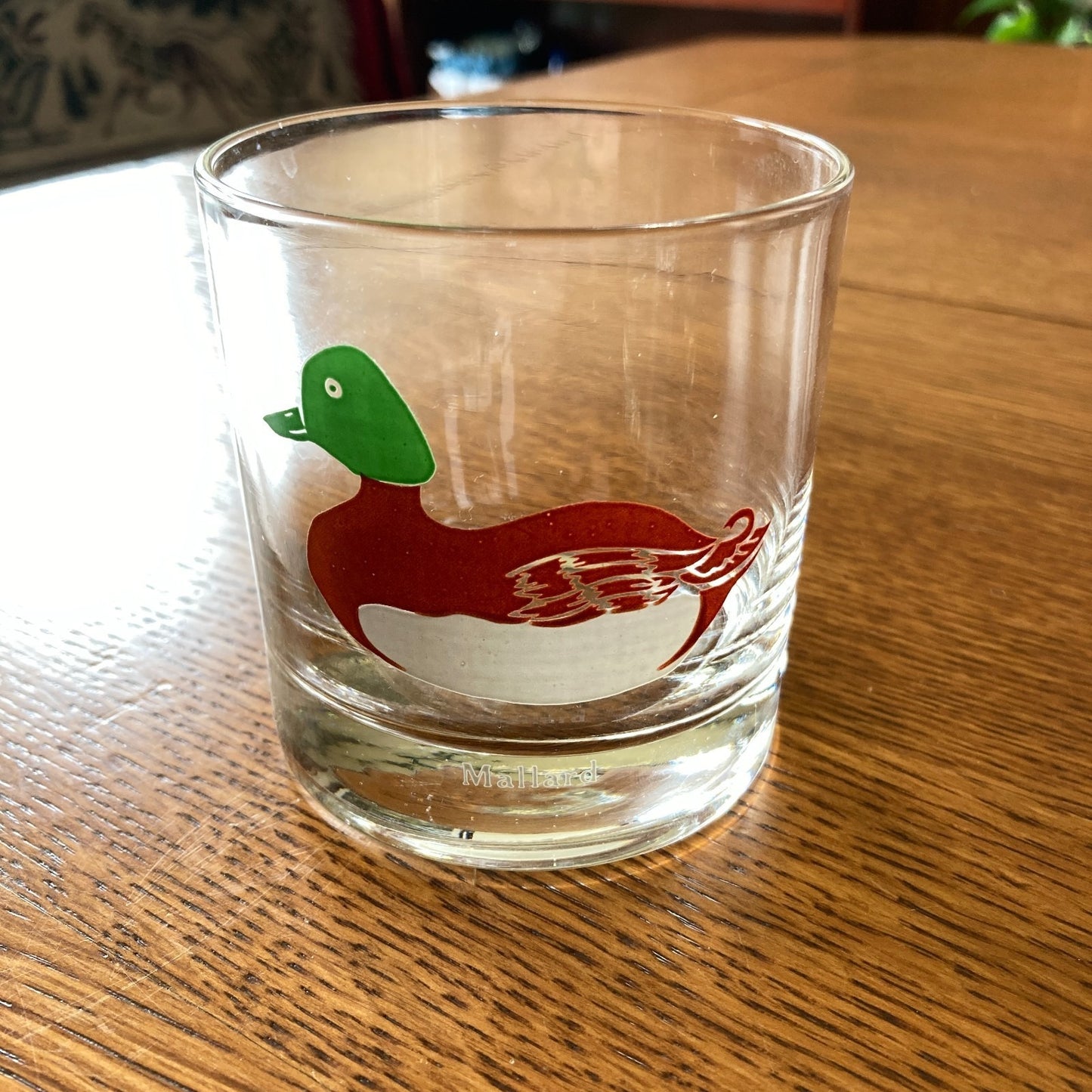 Federal Glass Duck Decoy Lowball 3 Glasses Vintage Barware Sportsman Cabin Lodge