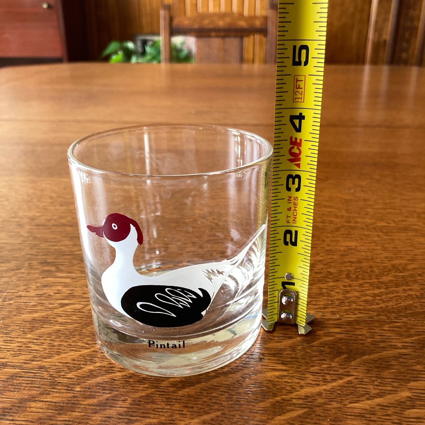 Federal Glass Duck Decoy Lowball 3 Glasses Vintage Barware Sportsman Cabin Lodge