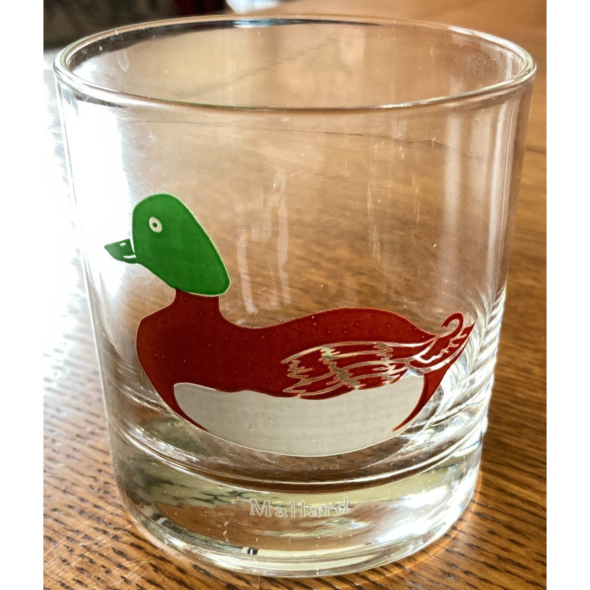 Federal Glass Duck Decoy Lowball 3 Glasses Vintage Barware Sportsman Cabin Lodge