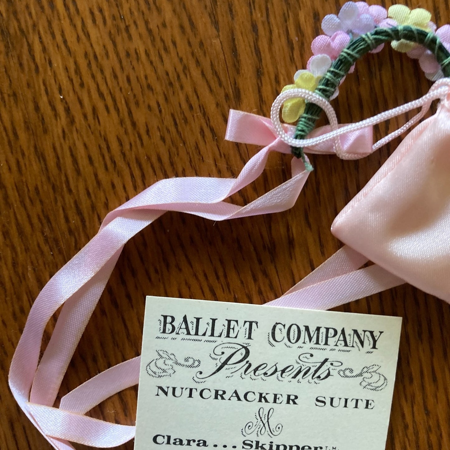 Mattel Skipper Nutcracker Suite Sign Head Piece Satin Bag Vintage Doll Collector