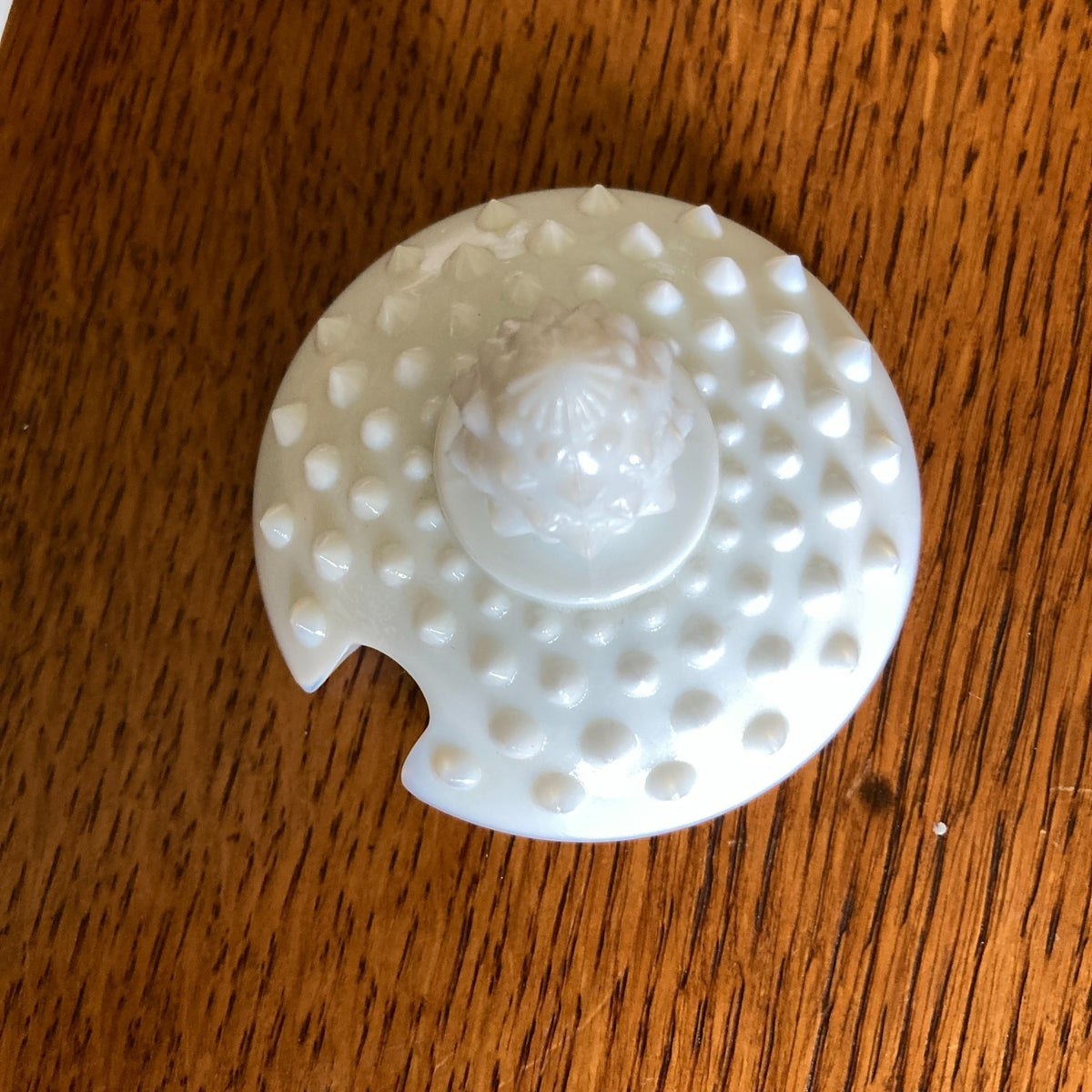 Fenton Hobnail White Milk Glass Jam Jar Set 4-Piece with Ladle & Underplate 1950s-1960s