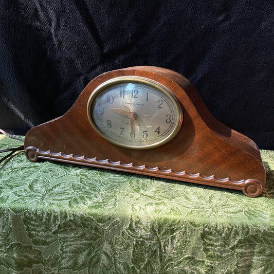 GE Vintage Mantle Clock General Electric Westminster Chime 416 Art Deco Works