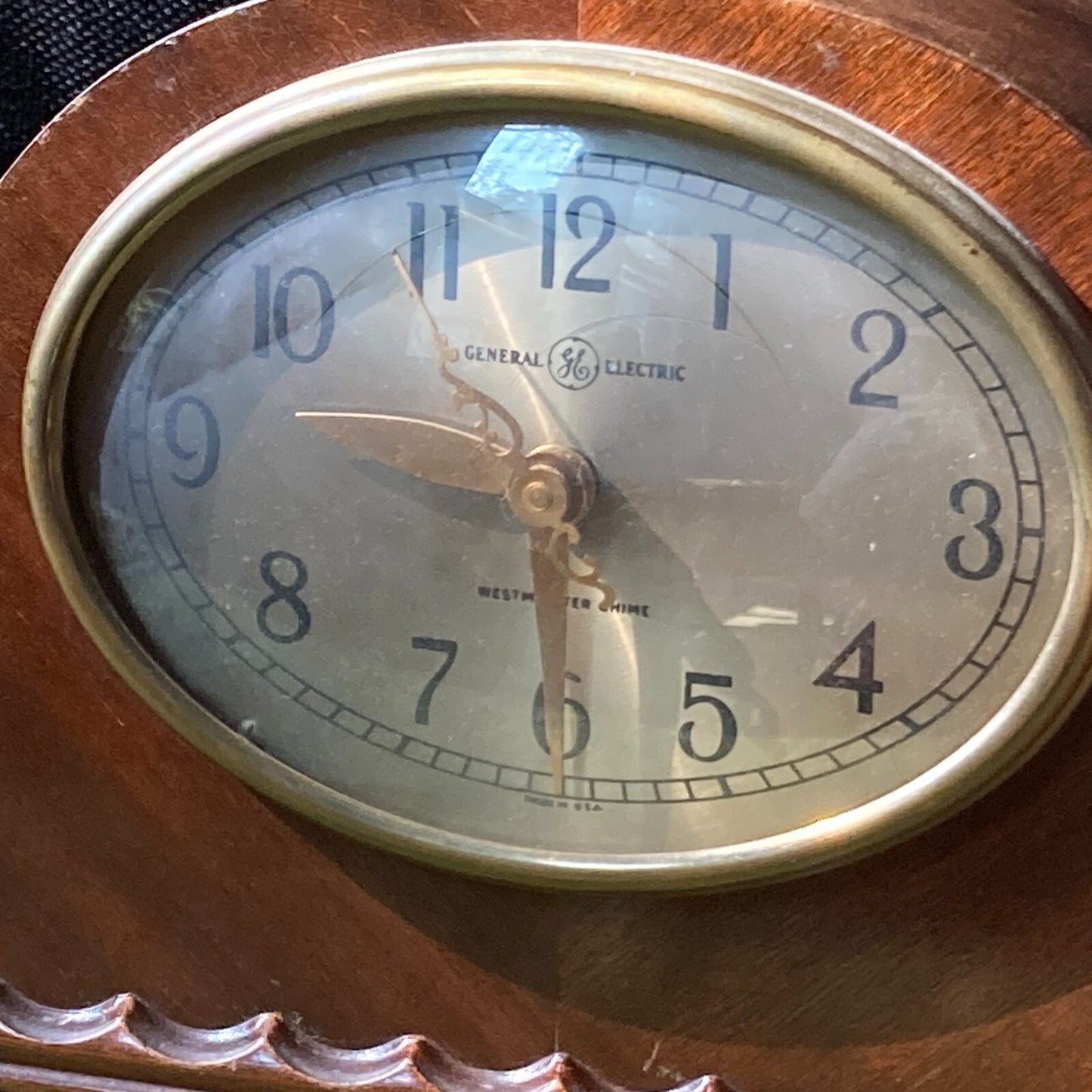 GE Vintage Mantle Clock General Electric Westminster Chime 416 Art Deco Works