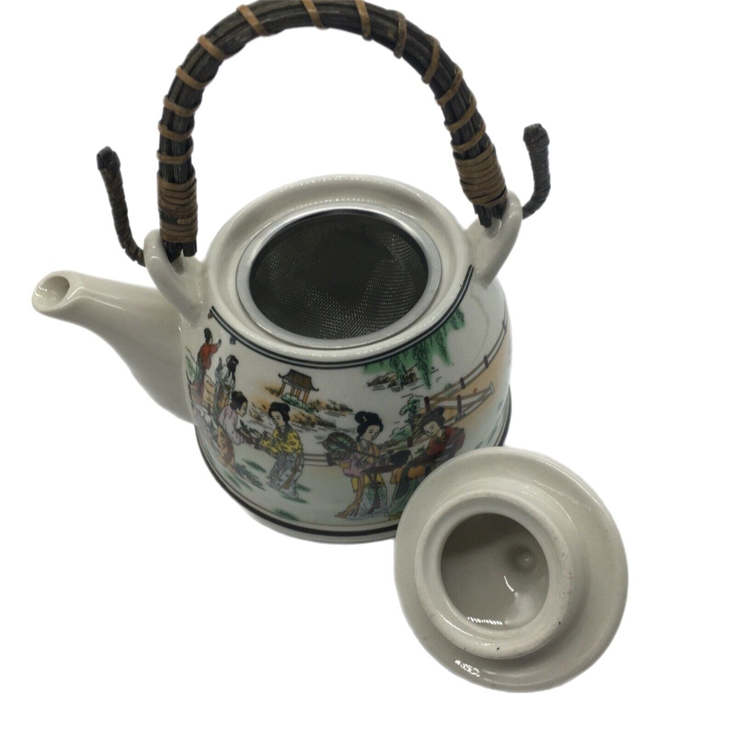 Chinese Tea Service Teapot with 4 Cups Asian Culture China Porcelain Collectible