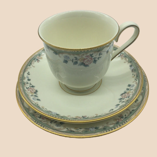 Lenox Trio Tea Cup Saucer Dessert Plate Coffee Retire Spring Vista China Pattern