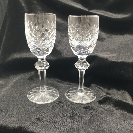 Waterford Irish Crystal Powerscourt Cordial Glasses Set of 2 5" Discontinued Pattern Stemware