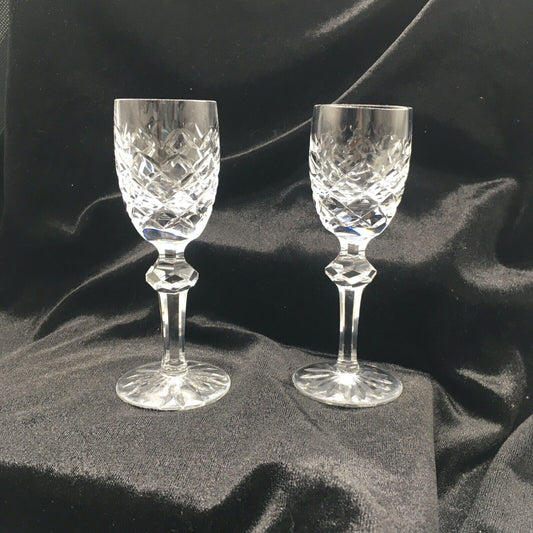 Waterford Irish Crystal Powerscourt Cordial Glasses Set of 2 5" Discontinued Pattern Stemware