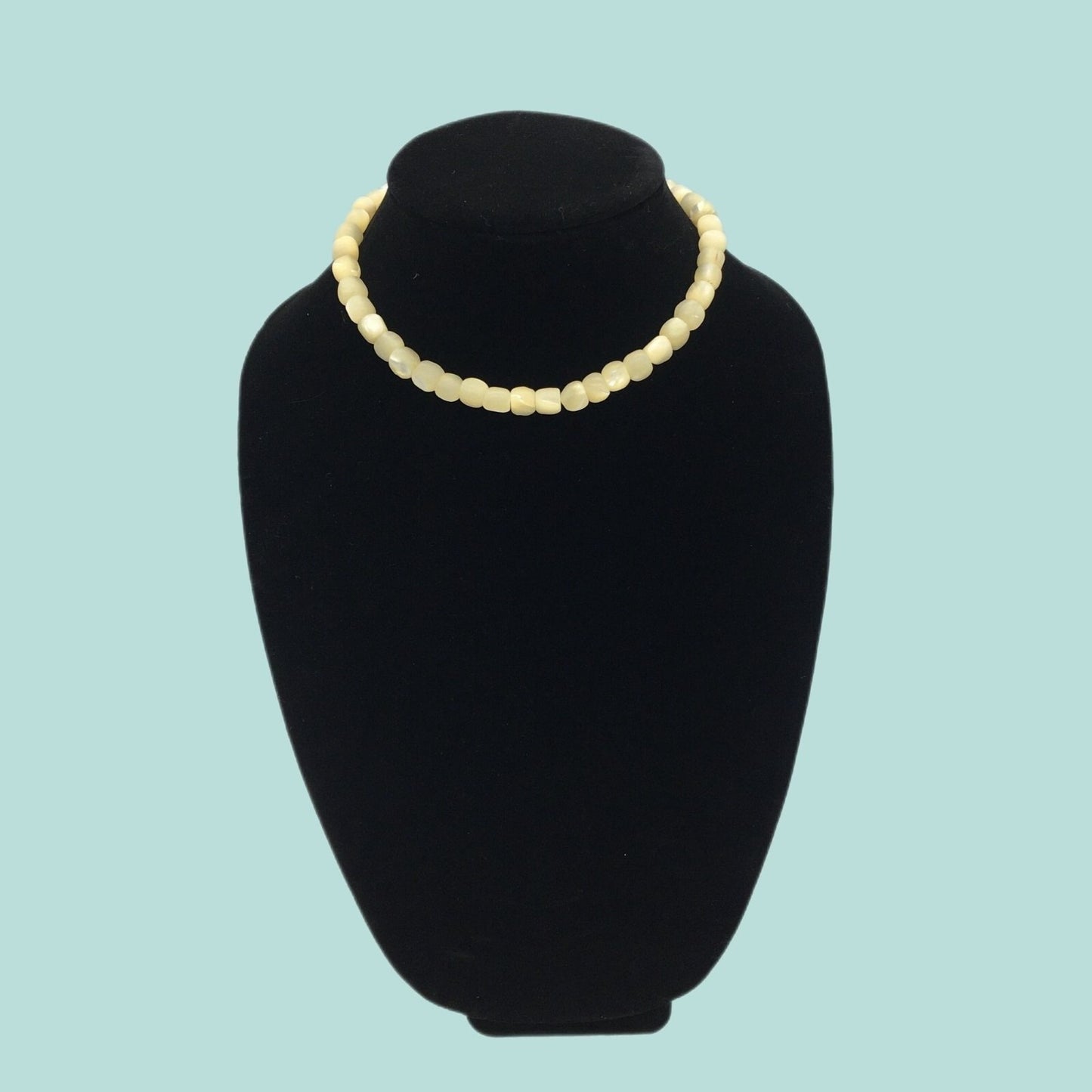 Antique Mother of Pearl Choker Necklace 1920s Various Sizes 44 MOP Bead Handmade