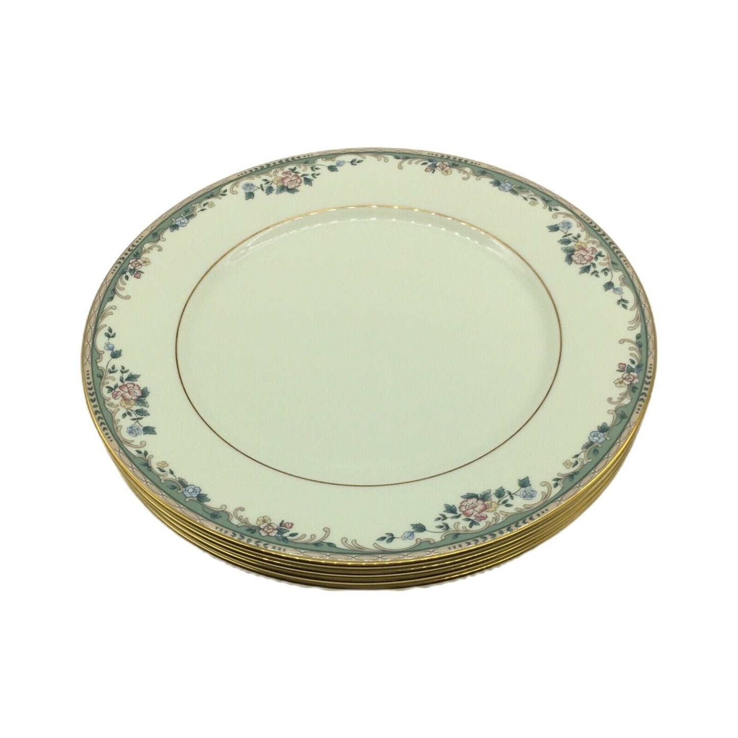 Lenox Spring Vista 11" Dinner Plates Set of 4 Hand Decorated 24K Gold Retired