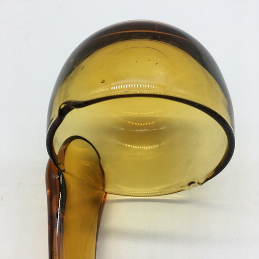 MCM Ladle 13" Blown Honey Amber Glass Free Standing Long Hook Handle Pour Spouts