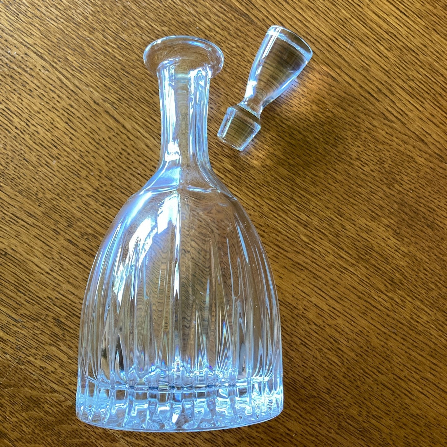 Heavy Crystal Decanter Barware Vintage Original Stopper Mid Century Modern Home