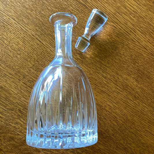 Heavy Crystal Decanter Barware Vintage Original Stopper Mid Century Modern Home