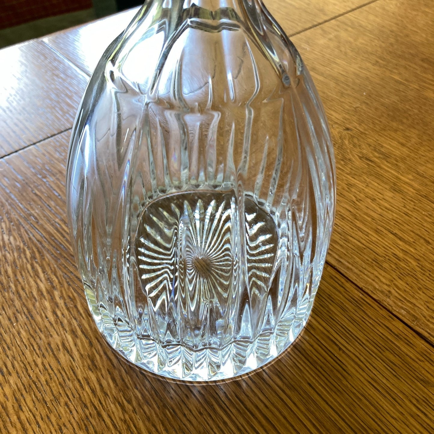 Heavy Crystal Decanter Barware Vintage Original Stopper Mid Century Modern Home