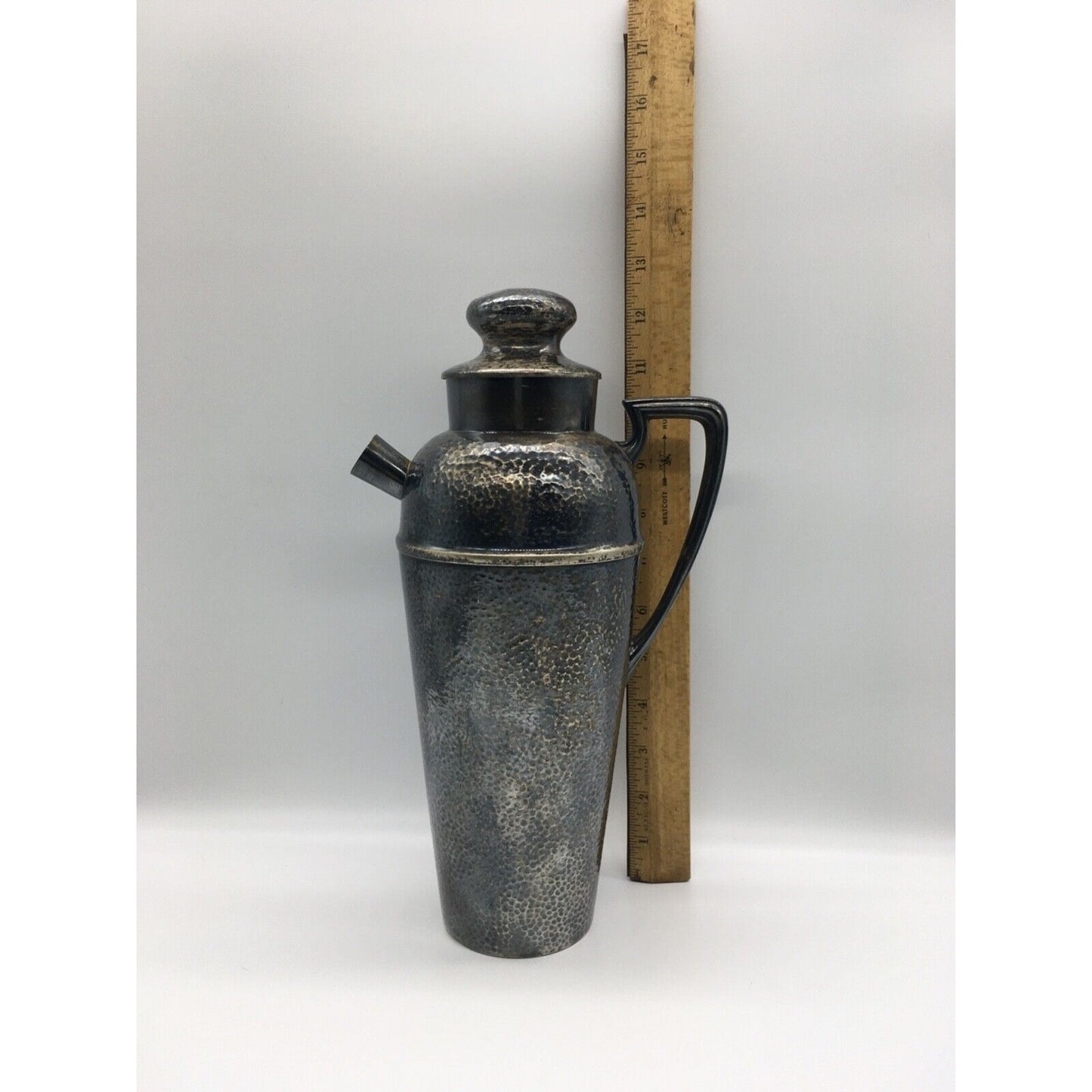 Bernard Rice's Sons Hammered Silverplate Barware Cocktail Shaker PAT 5 13 1924