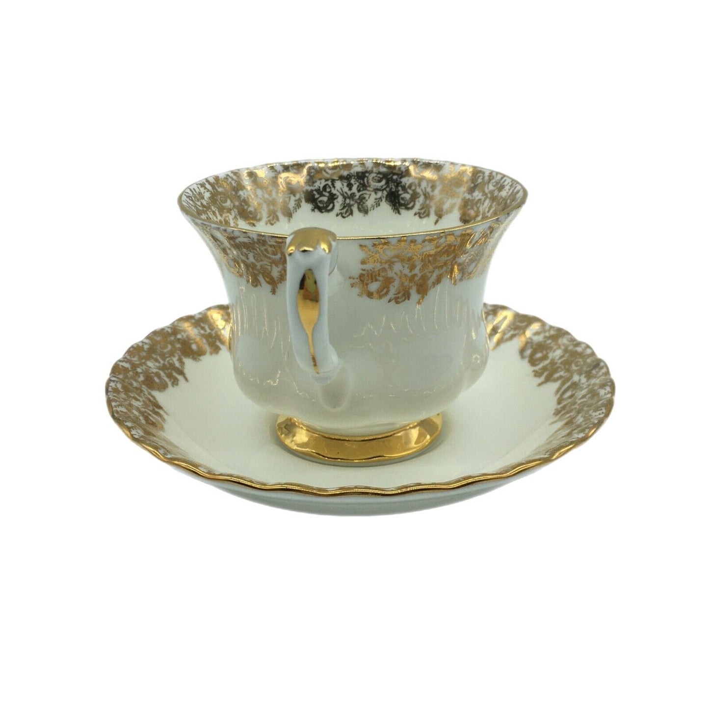 Royal Albert Mother Tea Cup Saucer Set Gold Floral Pattern England Mother's Day