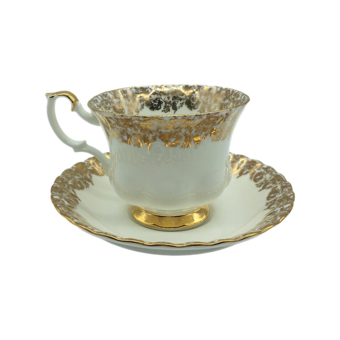 Royal Albert Mother Tea Cup Saucer Set Gold Floral Pattern England Mother's Day
