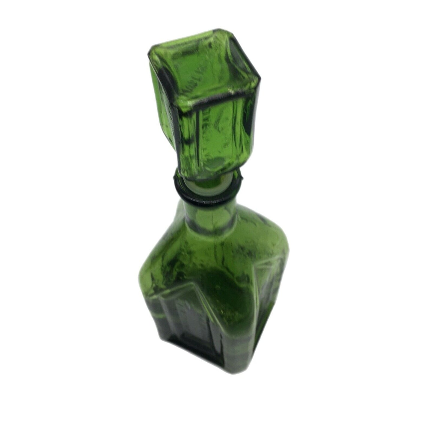 Walbridge Co Green Glass Square Dunsmurical Remedy Bottle original Stopper