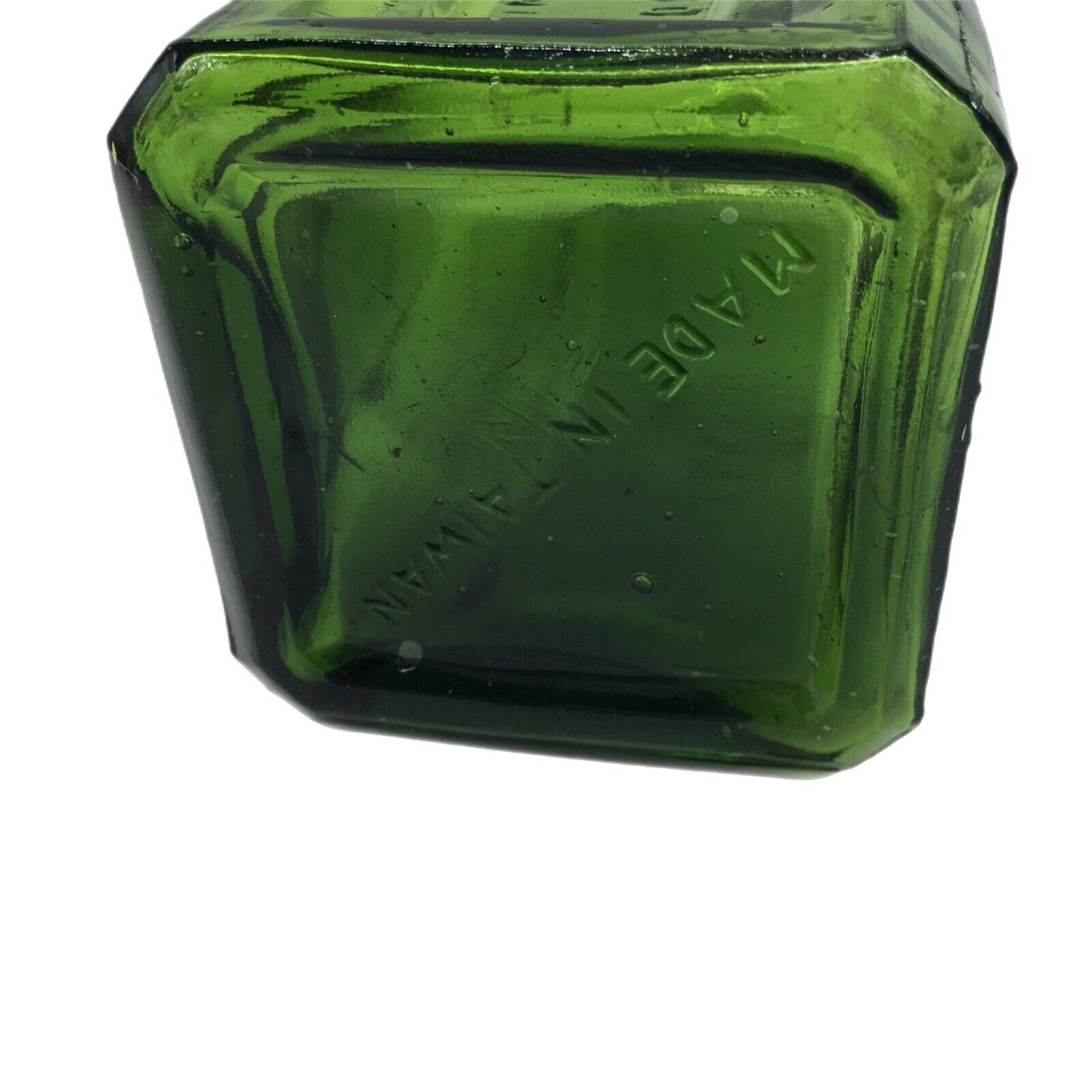 Walbridge Co Green Glass Square Dunsmurical Remedy Bottle original Stopper