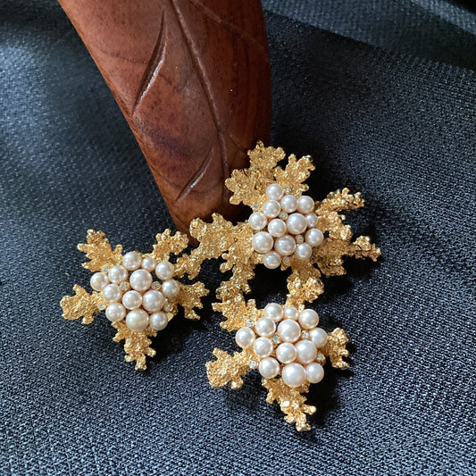 Craft© Designer Brooch 60's Vintage Faux High Fashion Jewelry Demi Parure Set