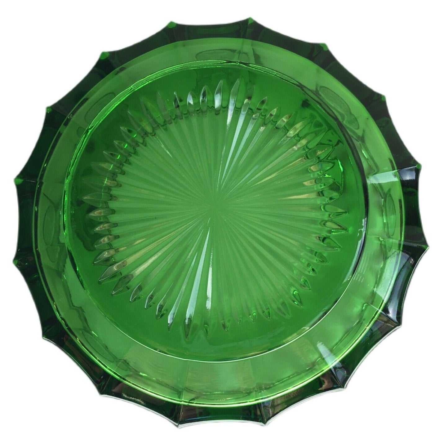 Fostoria Emerald Green Coin Pattern 7" Bowl Liberty Bell 1887 Patriot Profile 1960s USA