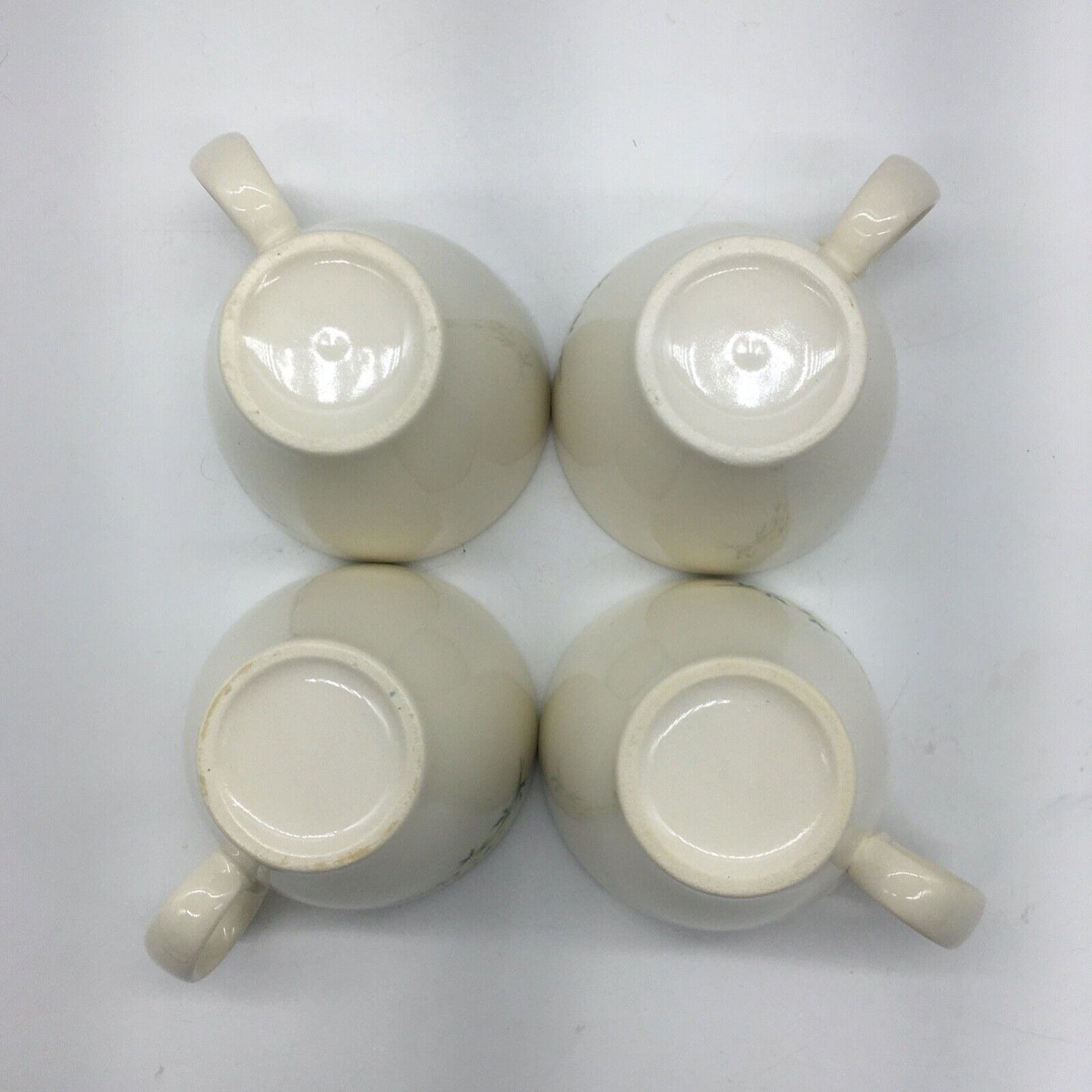 Taylor Smith & Taylor Cup & Saucer Set 4 Lemon Blossom Sage Green Interior VTG
